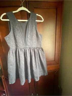 Free People Black Skater dress with sheer mesh panel Size Medium